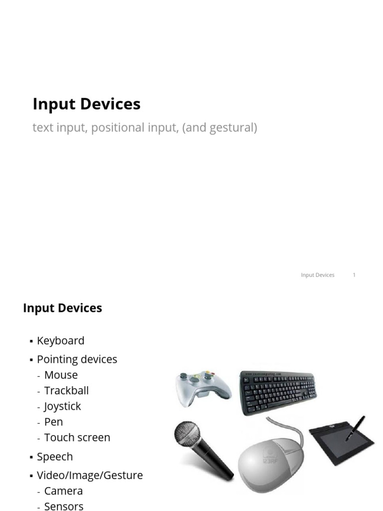 Overview of Computer Input Devices | PDF | Computer Keyboard | Human ...