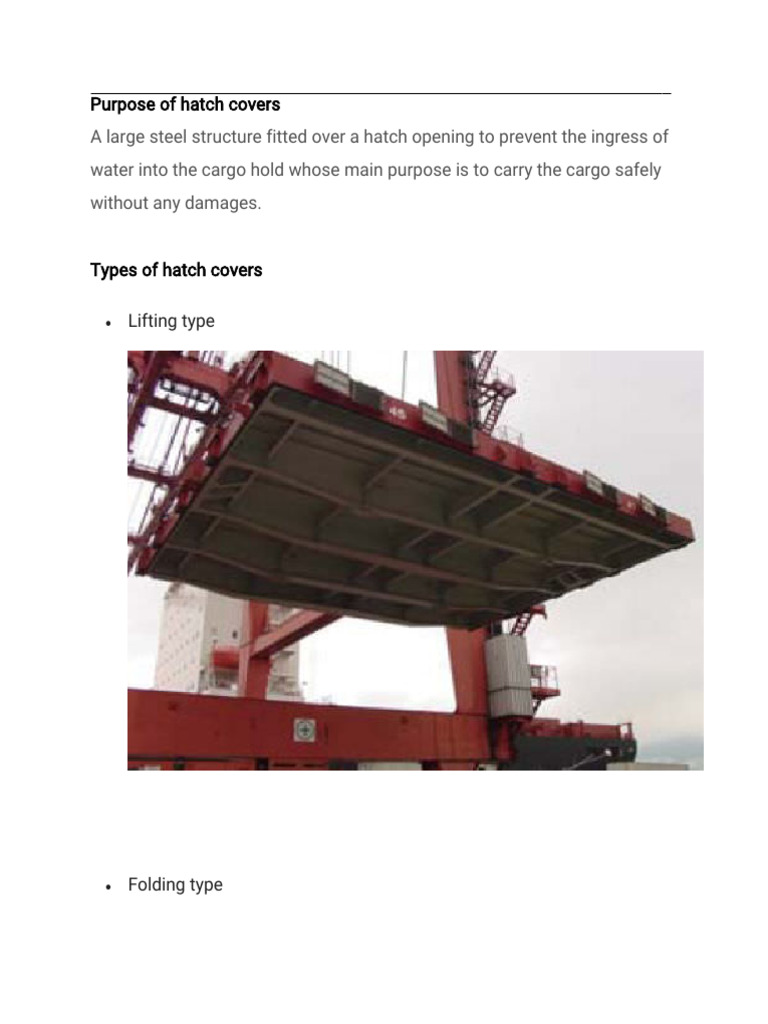 Hatch Covers and Hydraulic Systems Overview | PDF