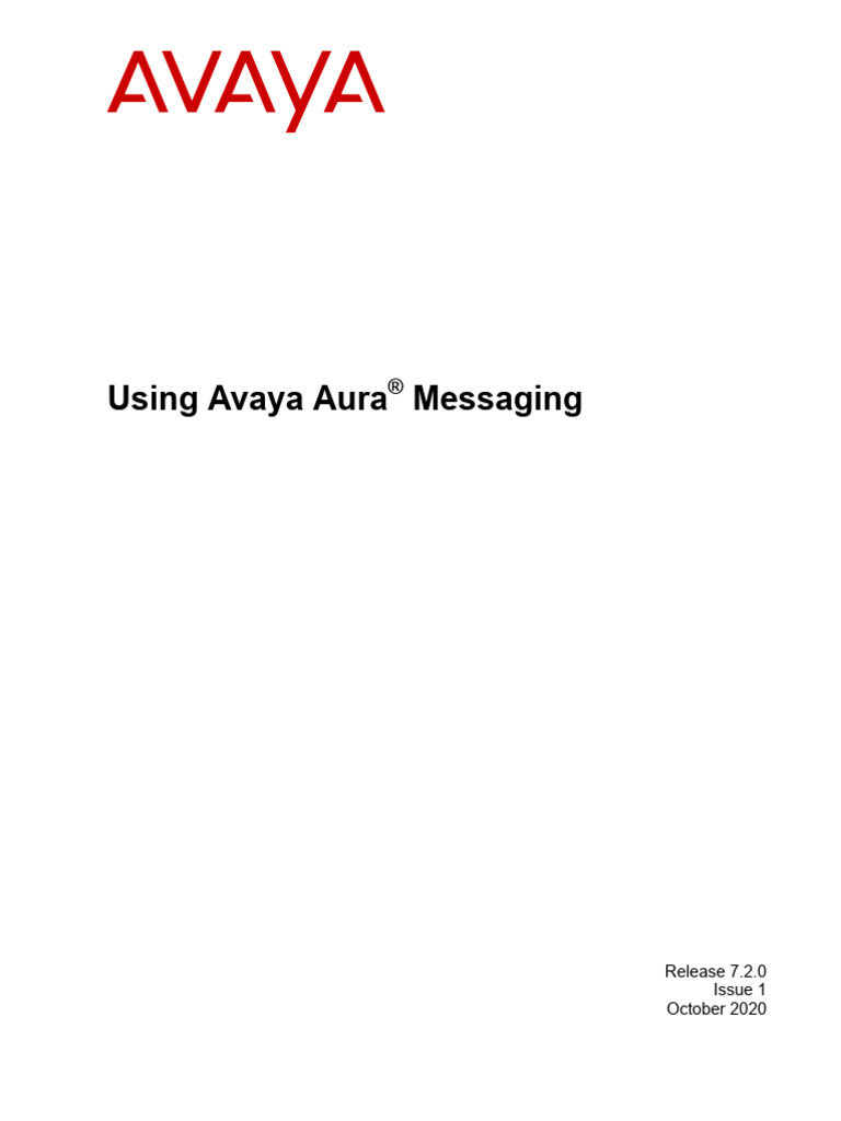 Avaya Aura Messaging User Guide 7.2.0 | PDF | Graphical User Interfaces ...