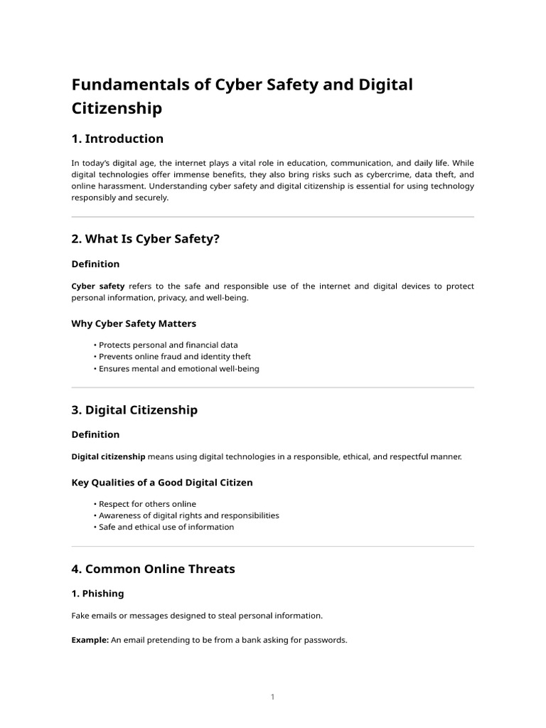 Cyber Safety and Digital Citizenship Guide | PDF | Cybercrime | Security