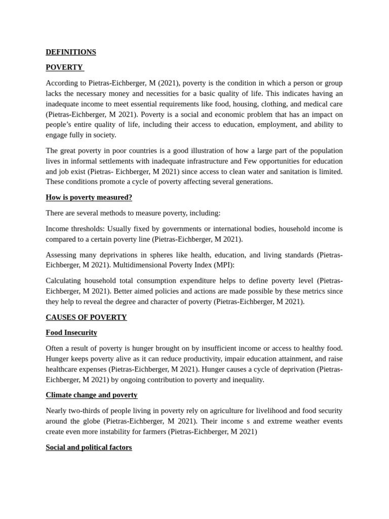 Understanding Poverty and Unemployment | PDF | Poverty | Poverty ...