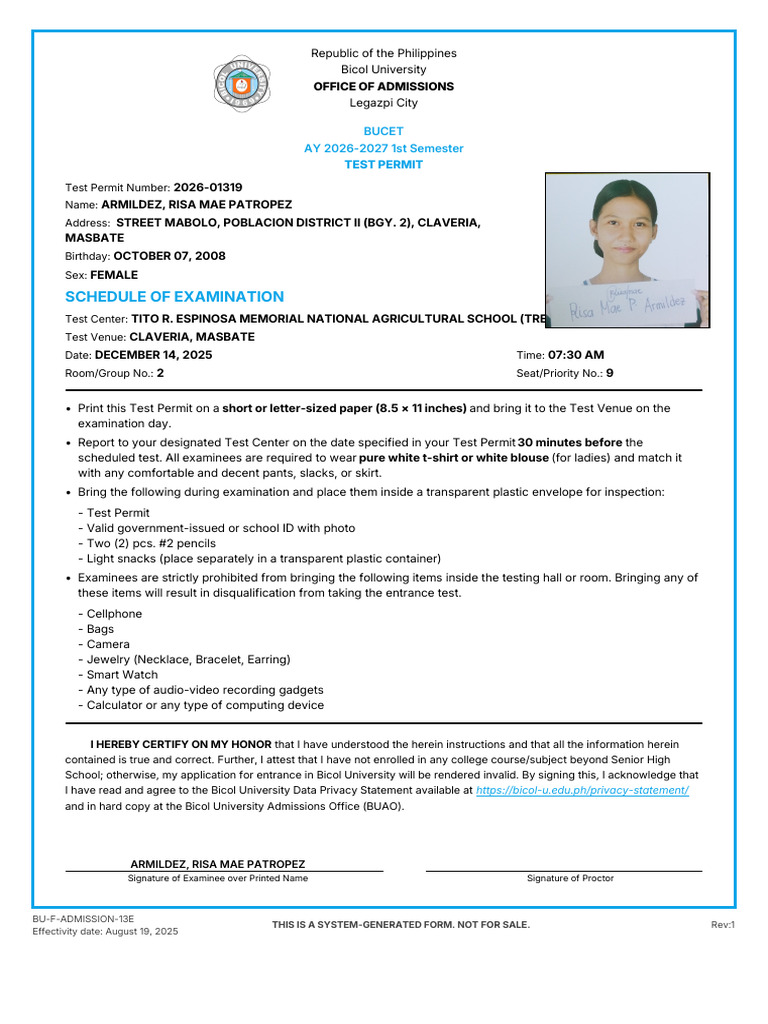 Test Permit - Armildez | PDF | Computing