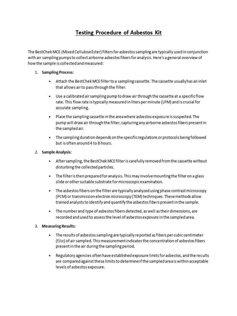 Asbestos Sampling Procedure Guide | PDF | Asbestos | Microscope