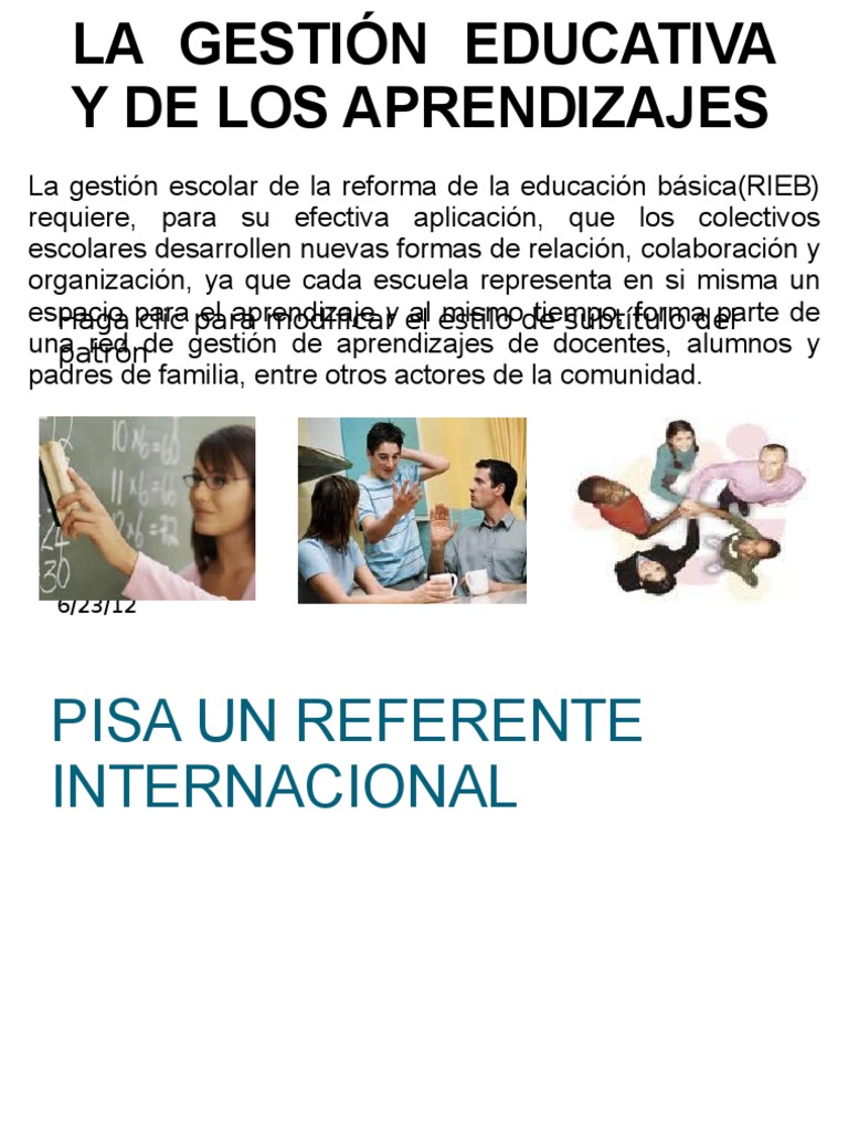 La Gestión Educativa y de Los Aprendizajes | PDF | Educación primaria ...