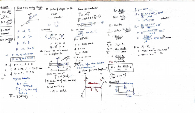 R Force On A Charge and Between Two Parallel Wires 4 Jan 2026 | PDF