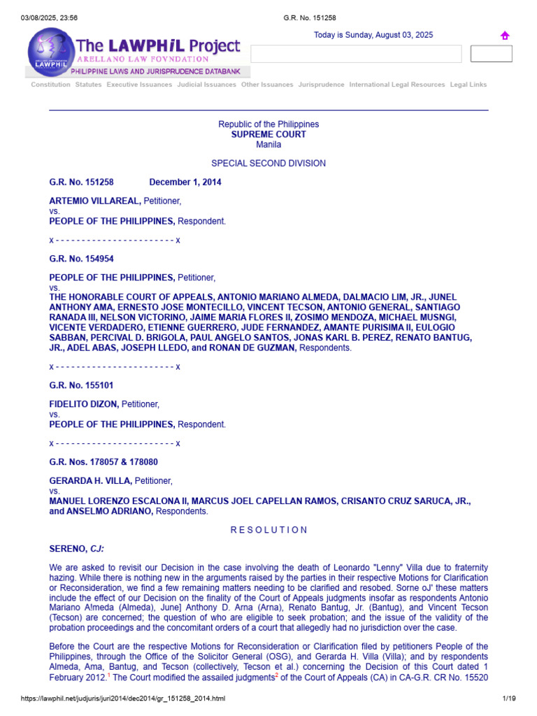 Supreme Court Ruling on Fraternity Hazing Case | PDF | Intention ...