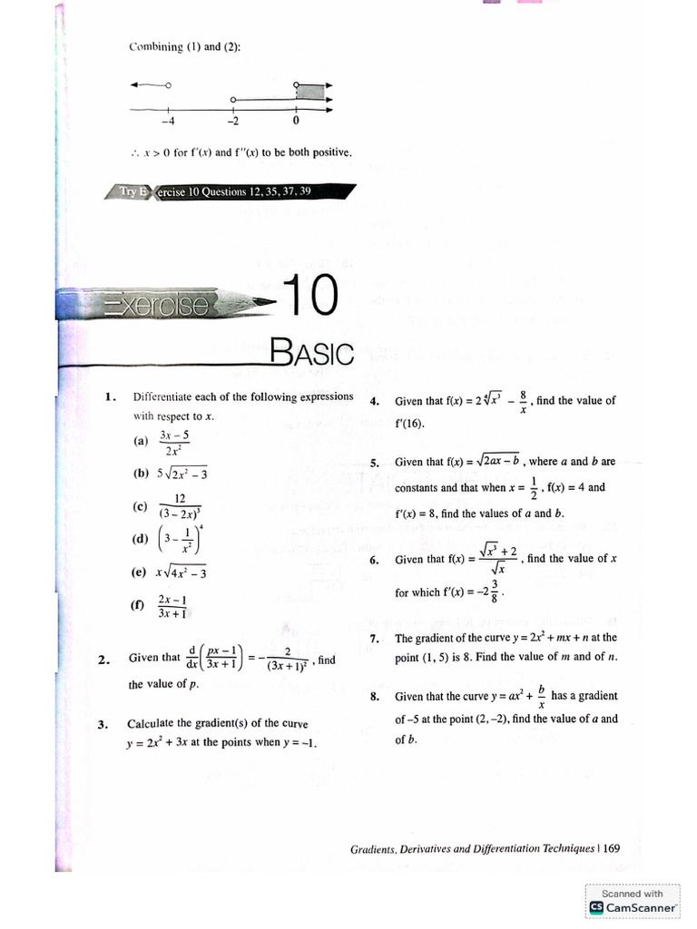 Differentiation Practice Qns | PDF