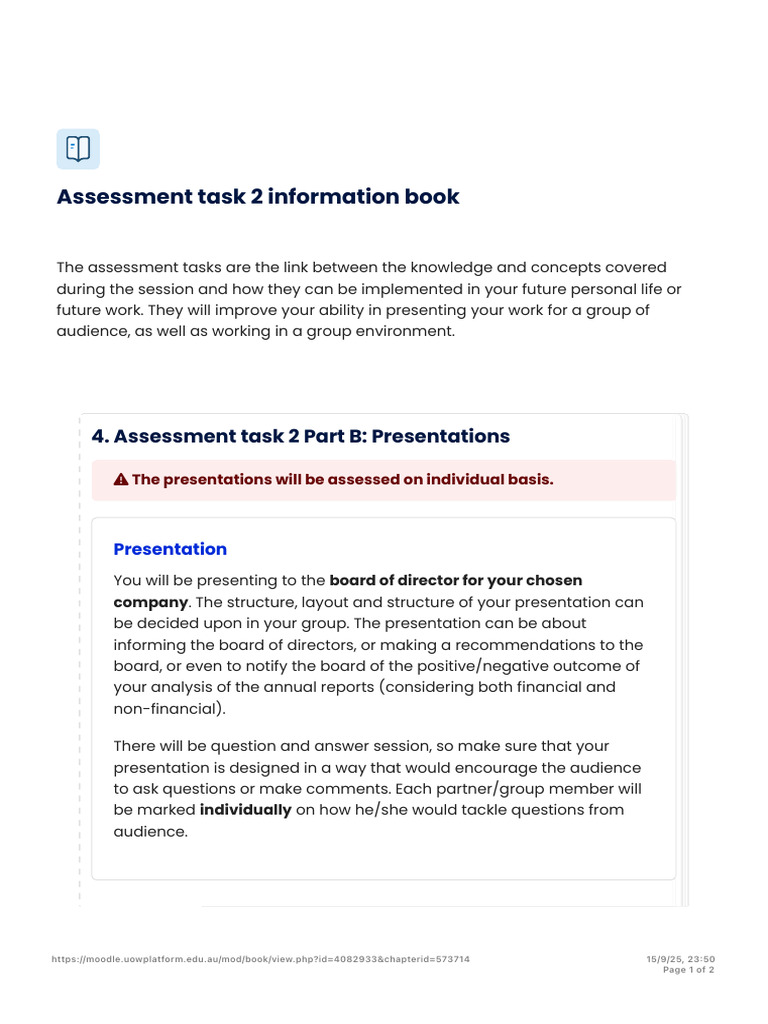 Assessment Task 2: Presentation Guide | PDF | Cognition