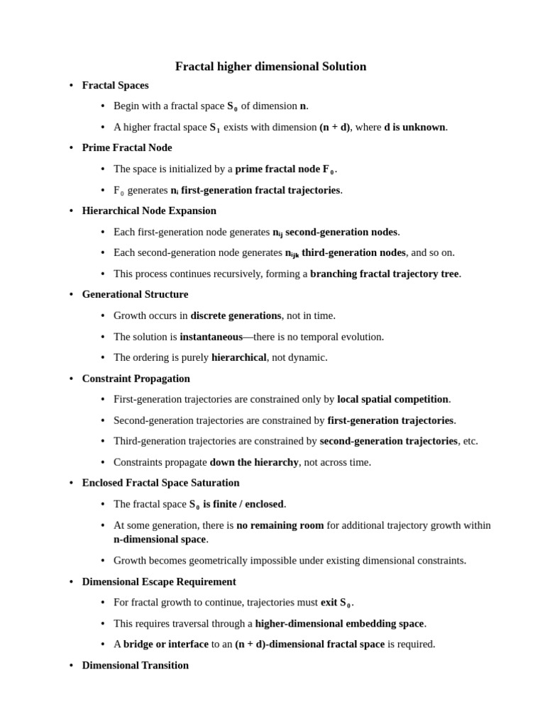 Fractal Higher Dimensional Solution | PDF | Dimension | Hierarchy