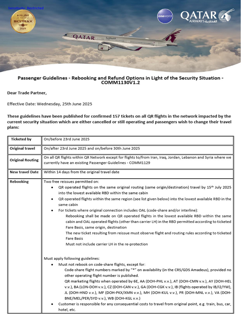 Passenger Guidelines - Rebooking and Refund Options in Light of The ...