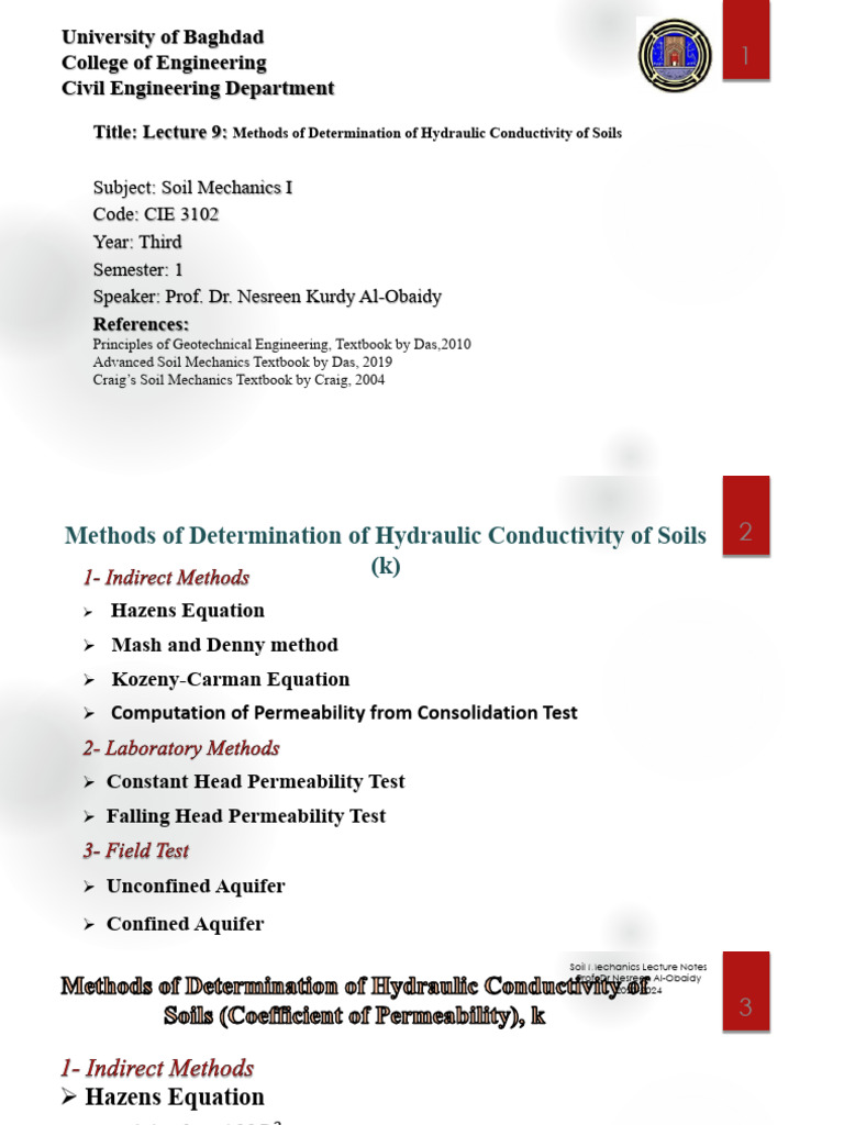 Hydraulic Conductivity of Soils Methods | PDF | Soil Mechanics ...