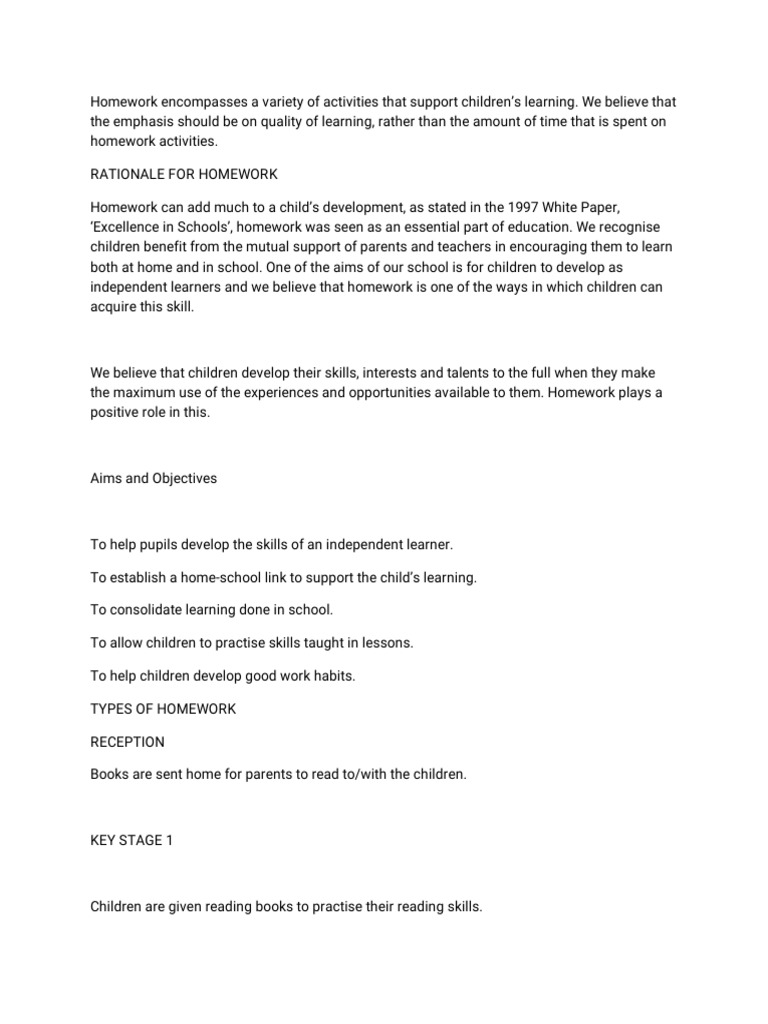 Homework and ICT Policy Overview | PDF