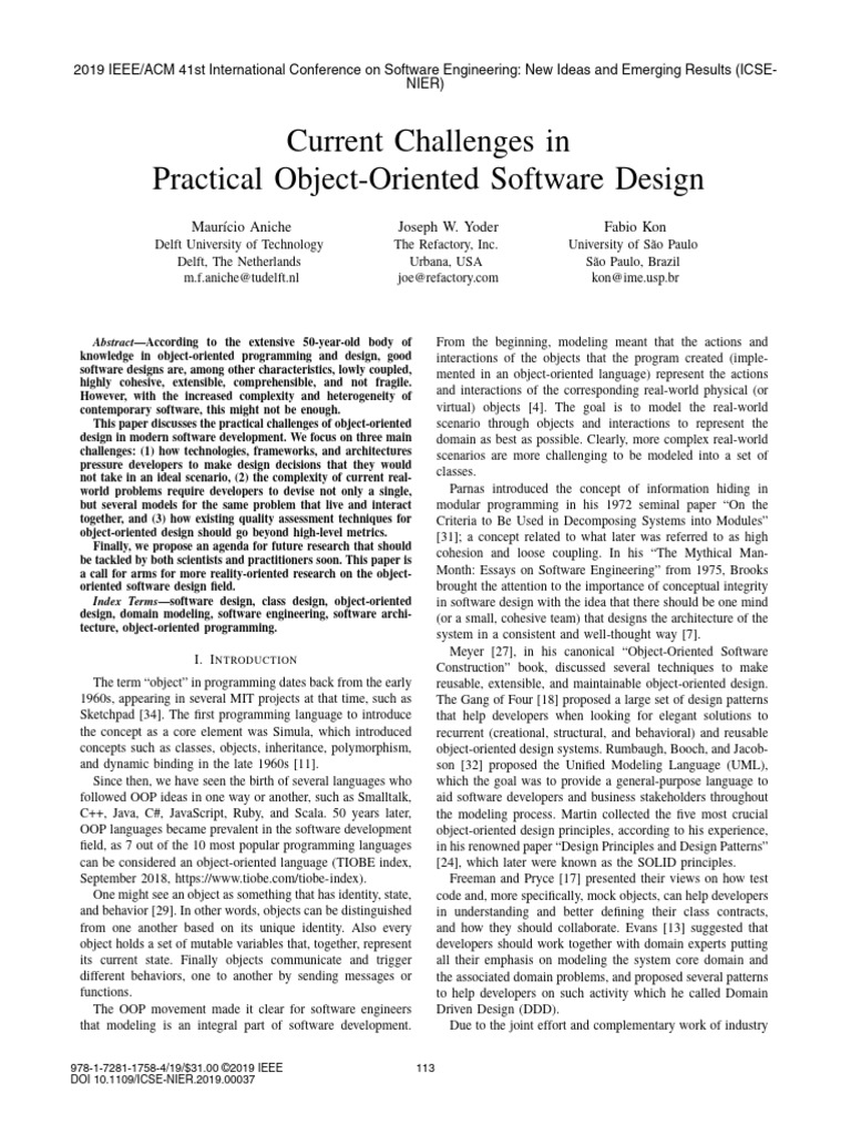 Challenges in Object-Oriented Design | PDF | Object Oriented ...
