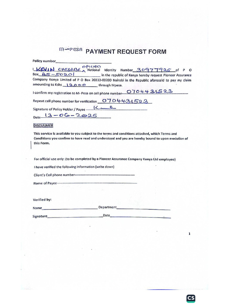Payment Form | PDF