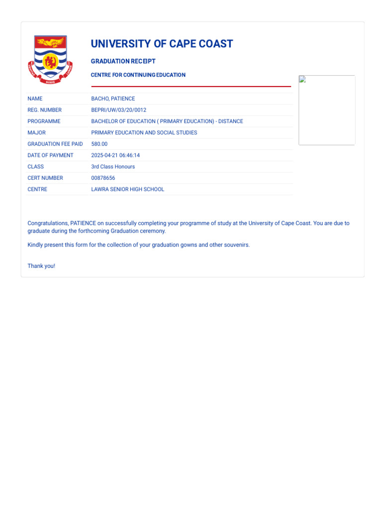 Graduation Receipt (1) | PDF