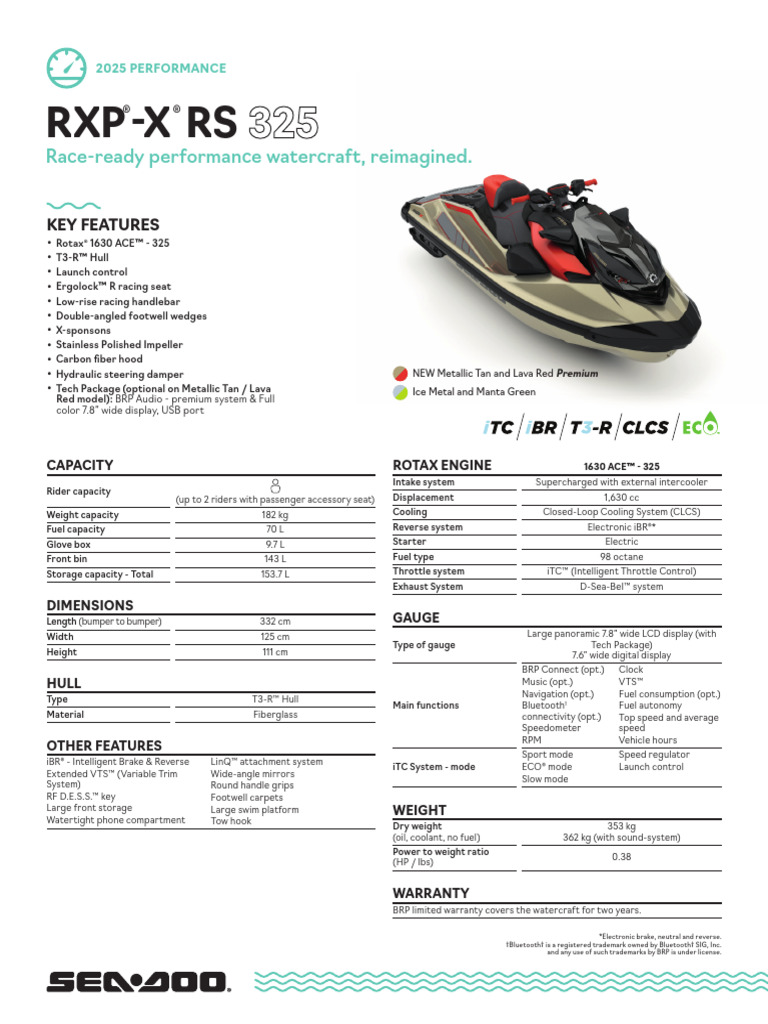 2025 RXP-X RS 325 Performance Watercraft | PDF | Car | Sports Cars