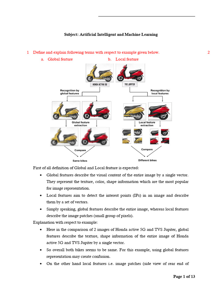 Global vs Local Features in Machine Learning | PDF | Eigenvalues And ...