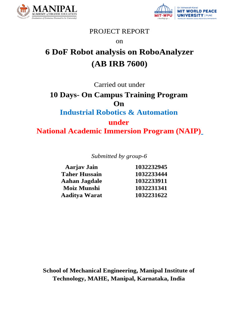 Mini Project Report-Aarjav | PDF | Kinematics | Simulation