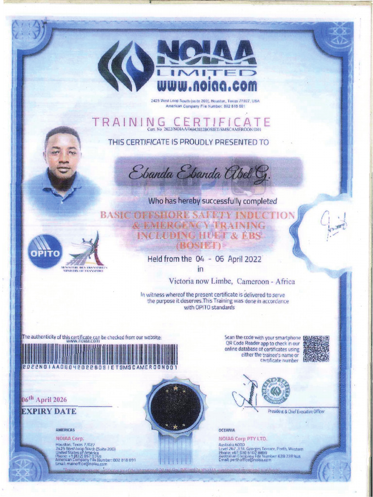 Traning Certificate | PDF