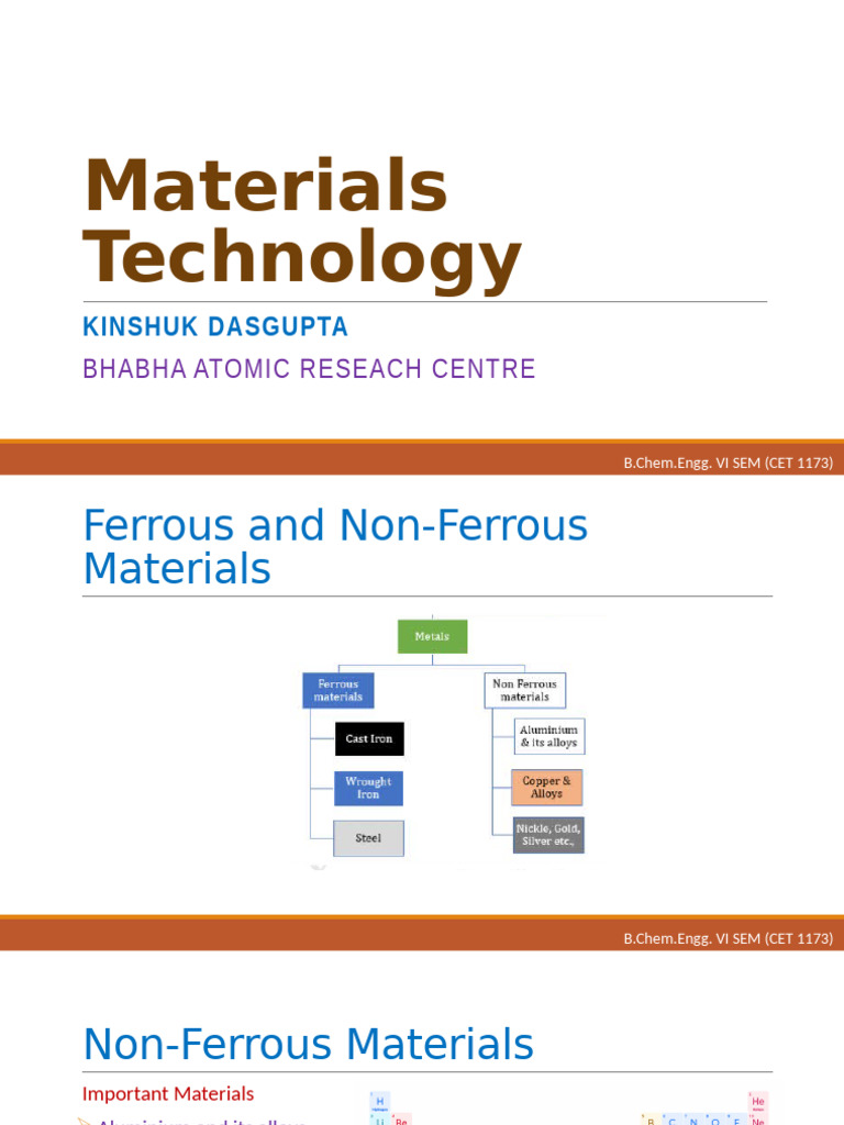 Ferrous and Non-Ferrous Materials Overview | PDF | Aluminium | Metals
