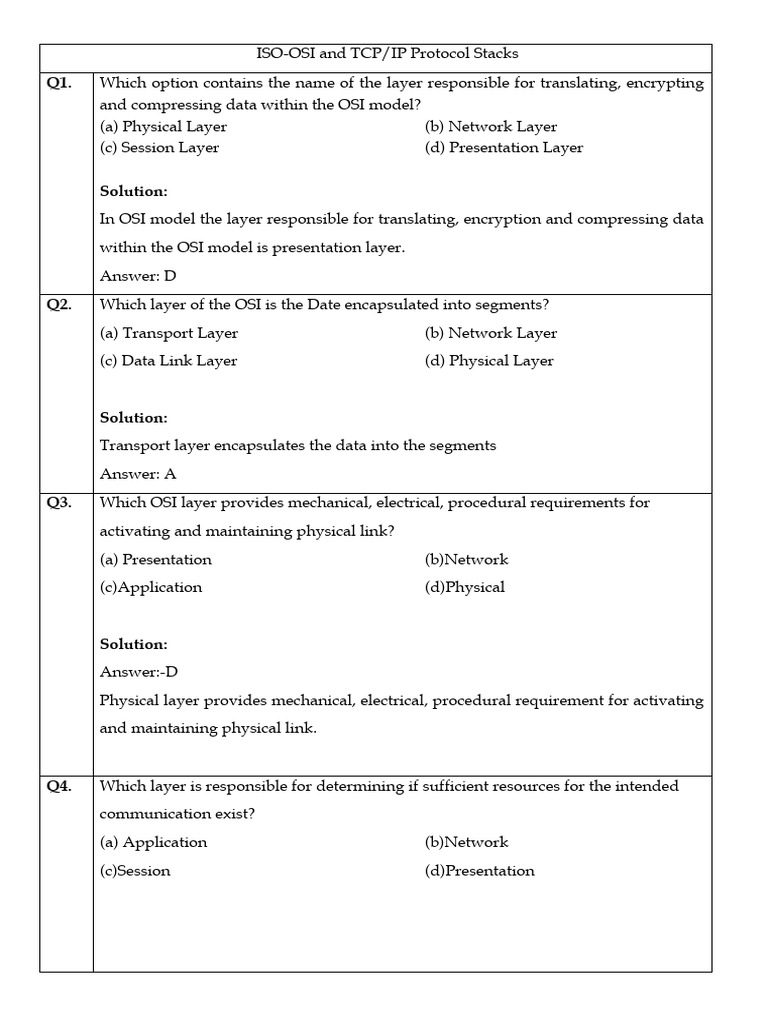 OSI and TCP/IP Protocol Stack Overview | PDF | Osi Model | Computer Network