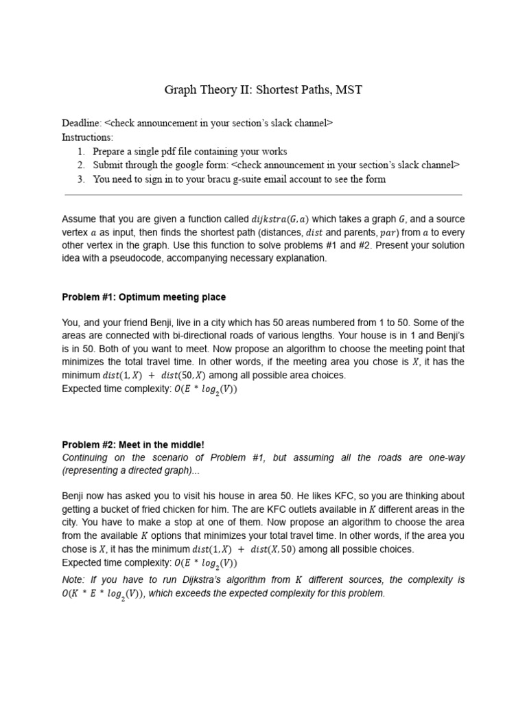 3. Graph II_ Shortest Paths, MST | PDF | Computational Problems ...