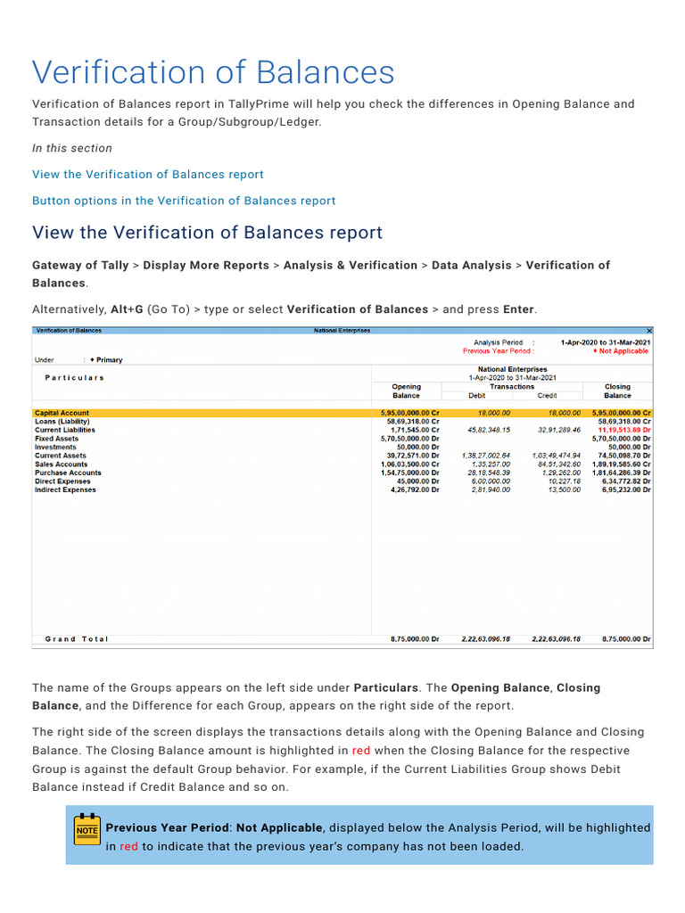 Verification Balance Tally | PDF | Debits And Credits | Business