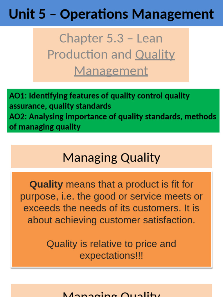 Unit_5.3_part_2_Lean_quality_management_HL | PDF | Quality Management ...