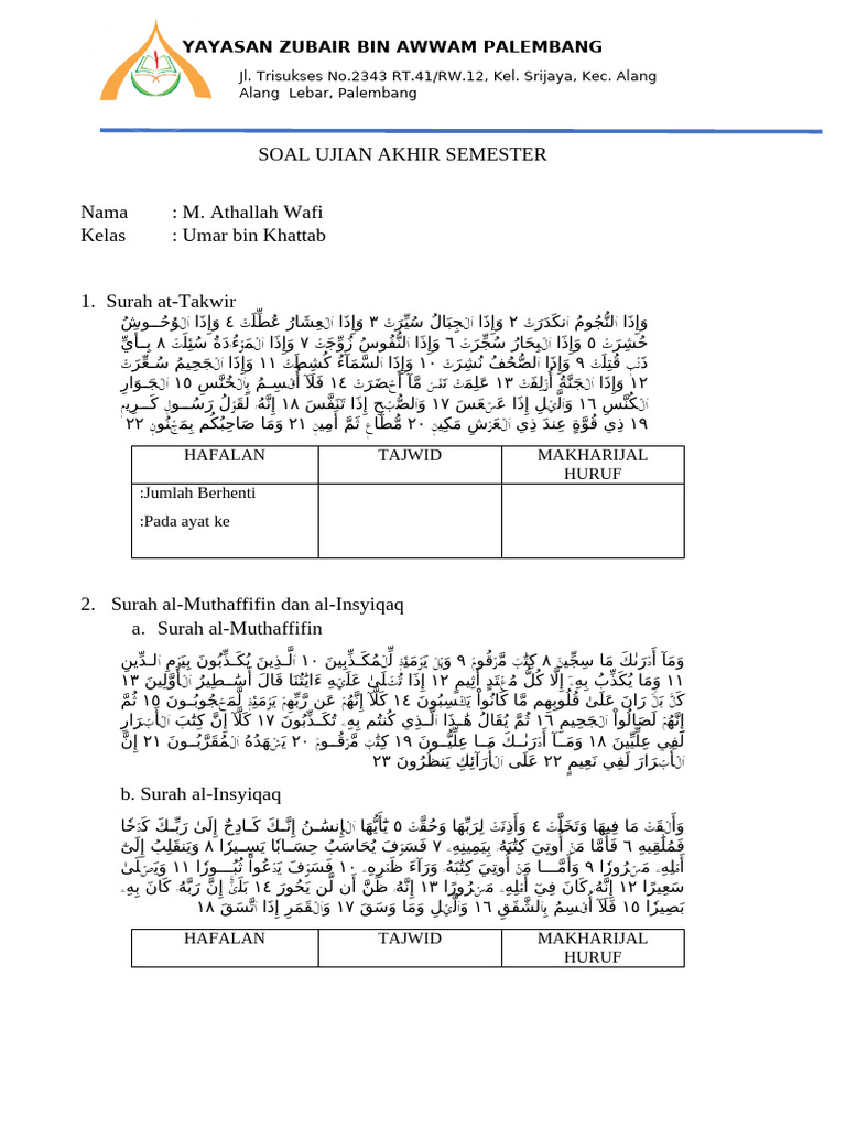 UAS Athallah | PDF