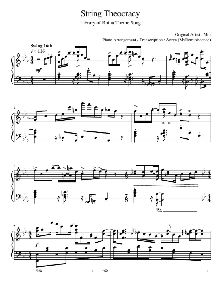 Library of Ruina: String Theocracy Piano Arrangement | PDF ...