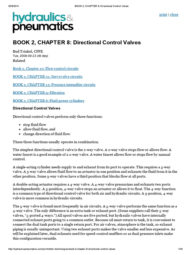 Overview of Directional Control Valves | PDF | Valve | Pump