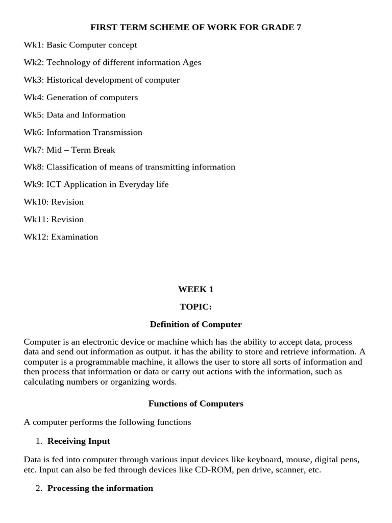 Grade 7 Computer Science Curriculum | PDF | Information | Integrated ...