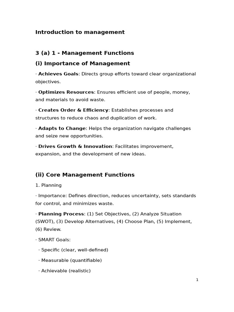 Essential Management Functions Overview | PDF | Risk Management | Human ...