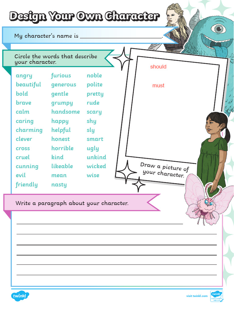 t l 852 Design a Character Writing Frame Ver 3 | PDF