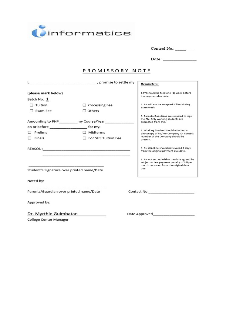 Promissory Note for Tuition Fees | PDF | Chess Theory | Chess