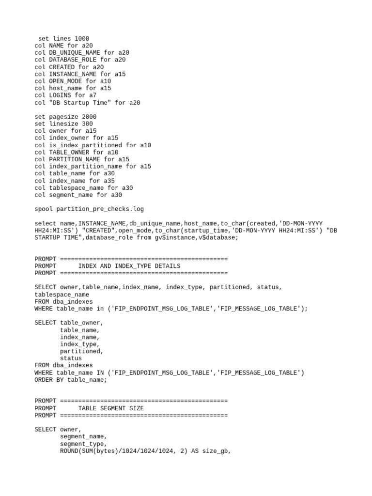 Oracle Database Partition and Index Analysis | PDF | Software ...