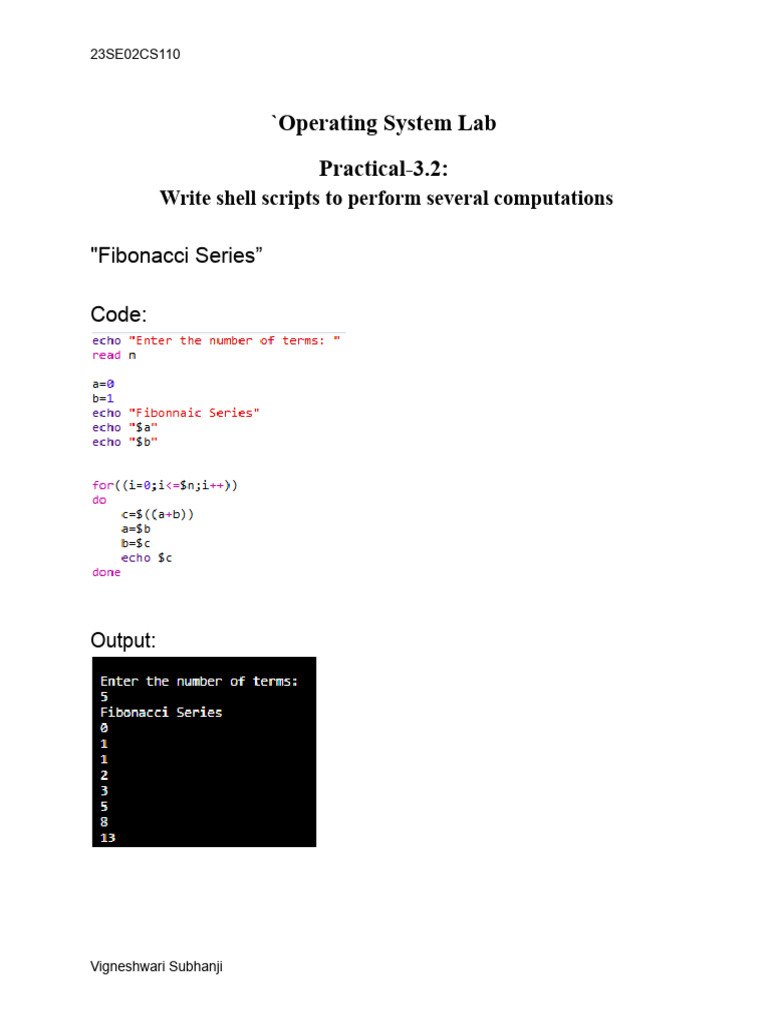 Bash program | PDF