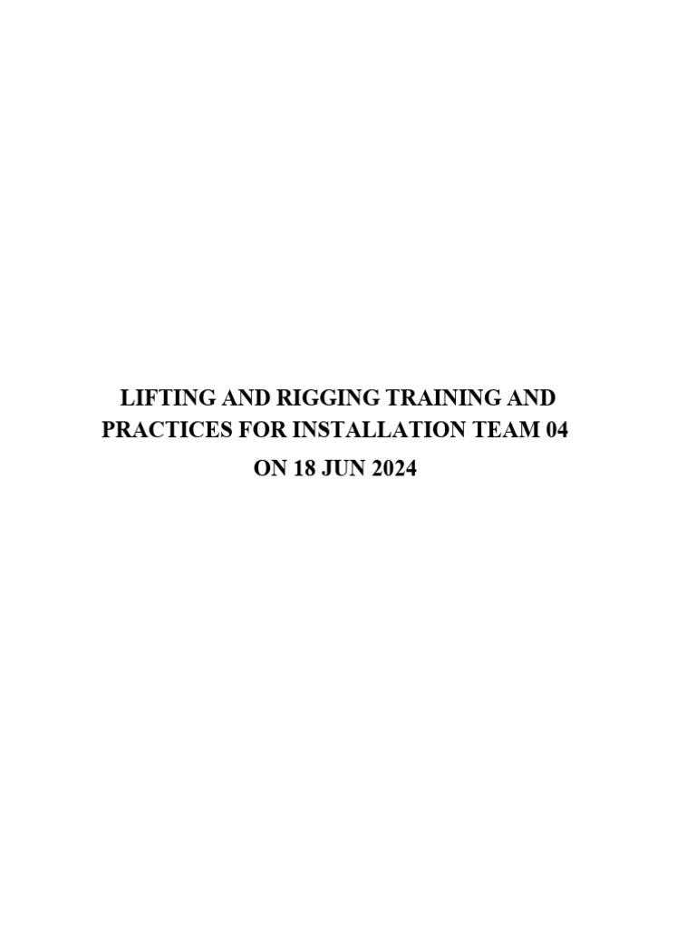 Attachment 3.2 - Lifting and Rigging Training Team 04 | PDF