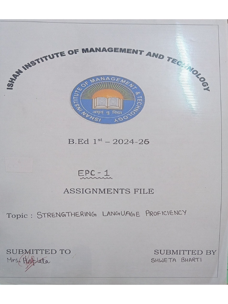 EPC and Assignment File For Creative Reference | PDF