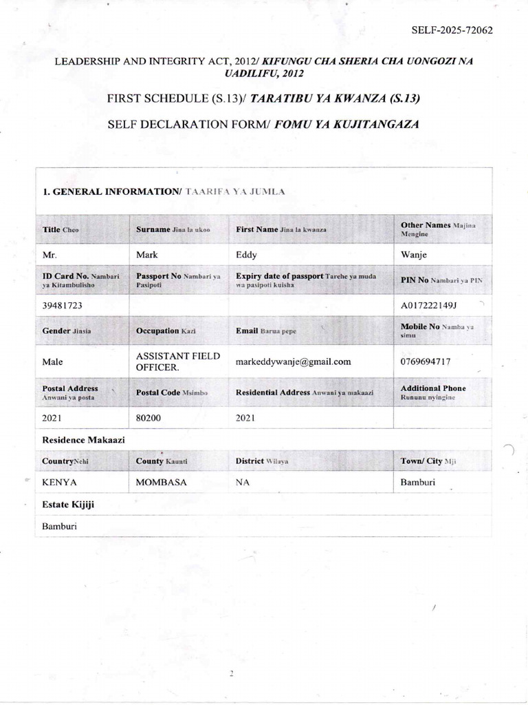 Comission EACC Form | PDF