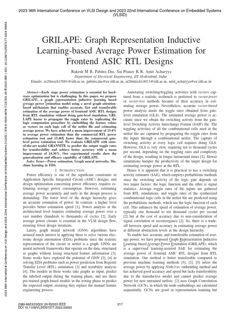 GRILAPE: Fast Power Estimation for ASIC RTL | PDF | Logic Gate ...