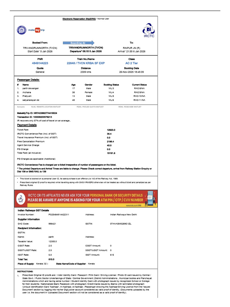 RAIL-NR7423862774419024 | PDF | Identity Document | Payments