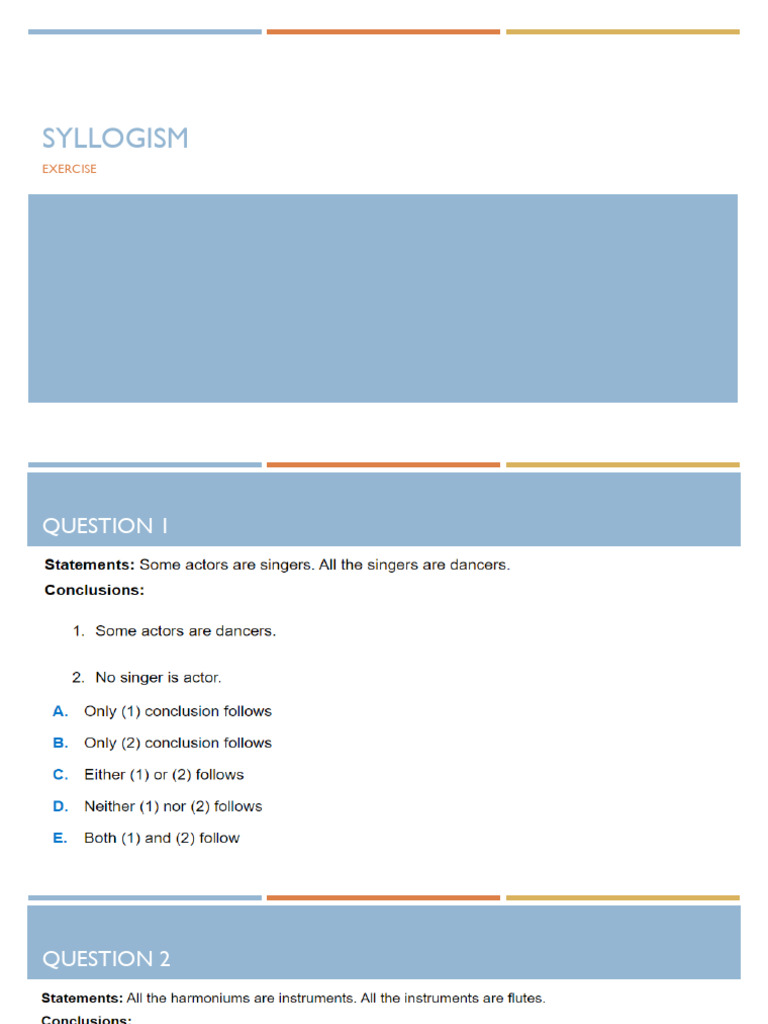 Syllogisms Questions | PDF