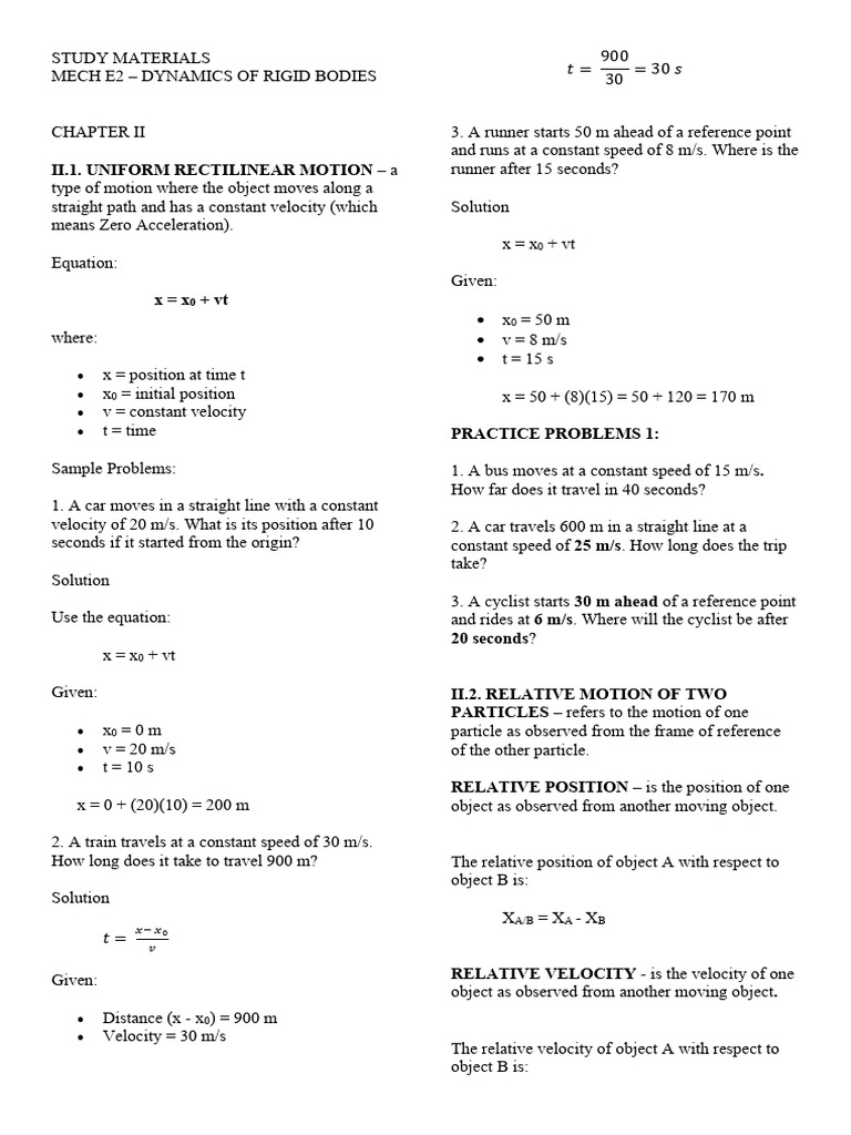 Dynamics of Rigid Bodies: Motion Concepts | PDF | Acceleration | Velocity