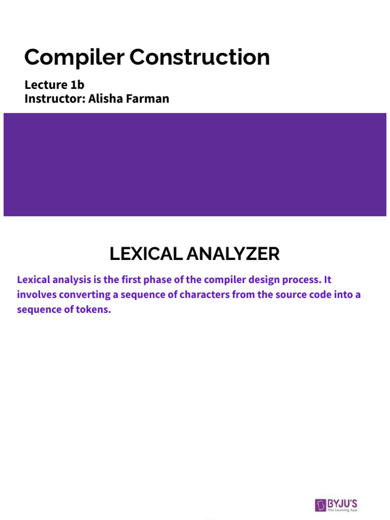 Compiler Construction Lec 1b (1) | PDF | Software Engineering ...