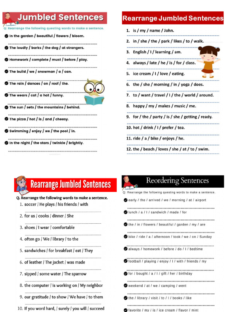 Jumbled Sentences | PDF