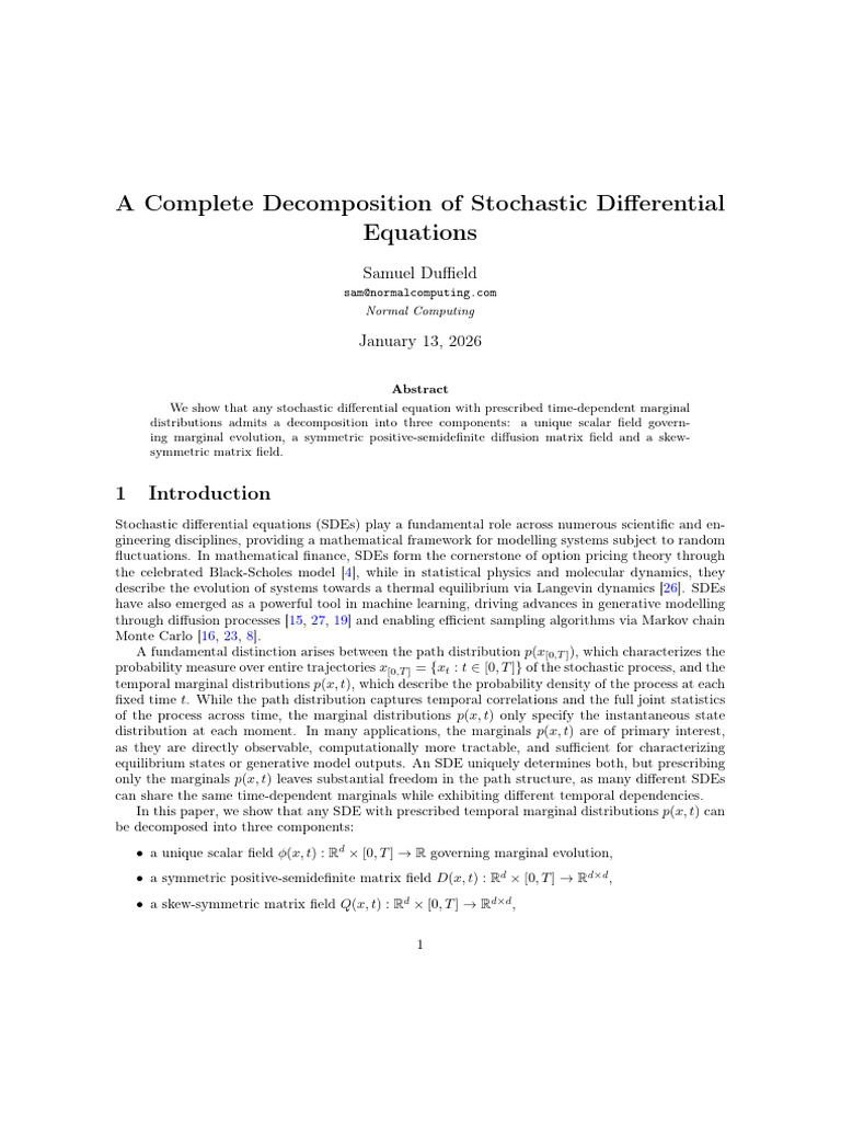 2601.07834v1 | PDF | Stochastic Differential Equation | Stochastic Process