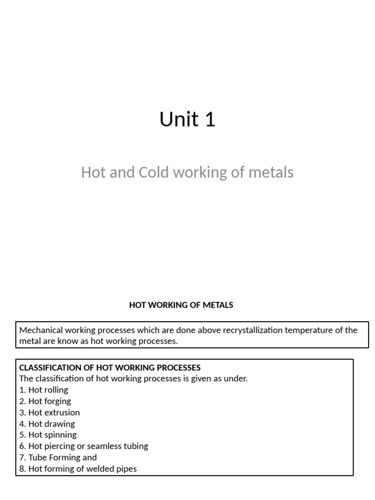 Hot and Cold Metal Working Processes | PDF | Forging | Extrusion