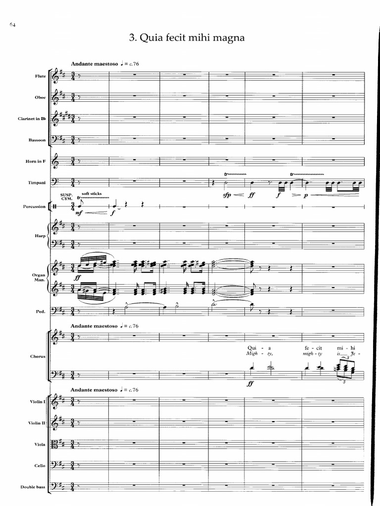 Quia Fecit Mihi Magna Orchestra | PDF