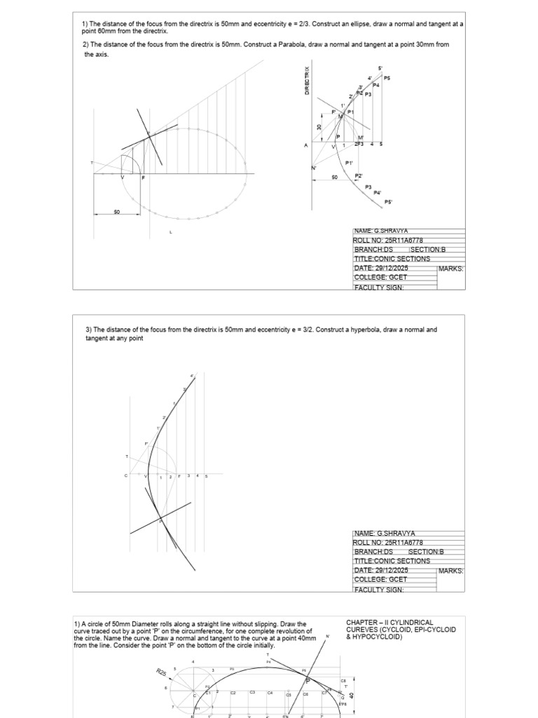 Conic Sections and Projections Guide | PDF | Euclidean Geometry ...